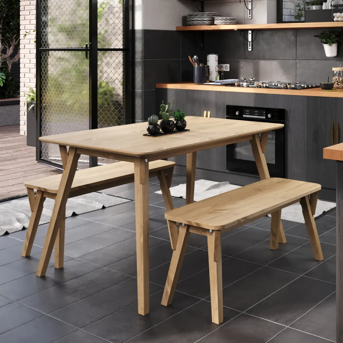 MESA COM BANCOS MODELO VERA